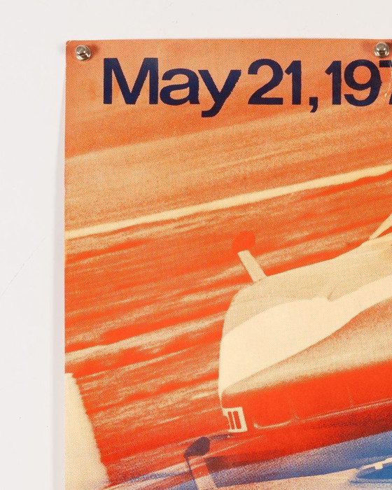Image 1 of Porsche Silverstone Interserie 1972 – Originele vintage Porsche poster van Atelier Strenger – Mid-Century Modern – 102x76 cm