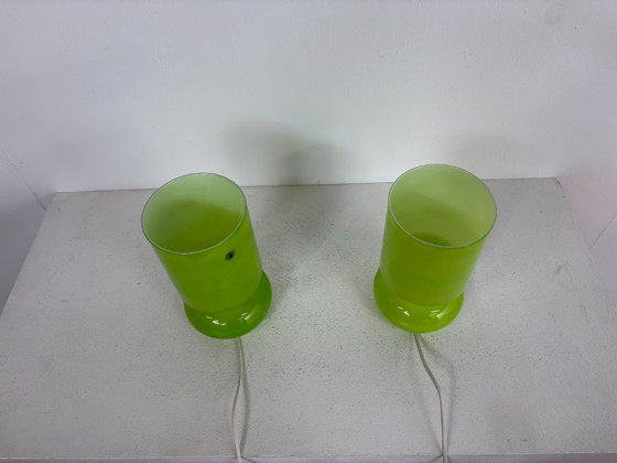 2x Ikea Lykta Lampada da Tavolo in Vetro Verde Anni '90, Lampade da tavolo, Vintage (foto 6 di 6)