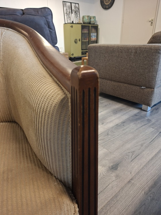 Art Deco Armchair in the Style of Süe and Mare – Textile, Wood (photo 5 of 5)