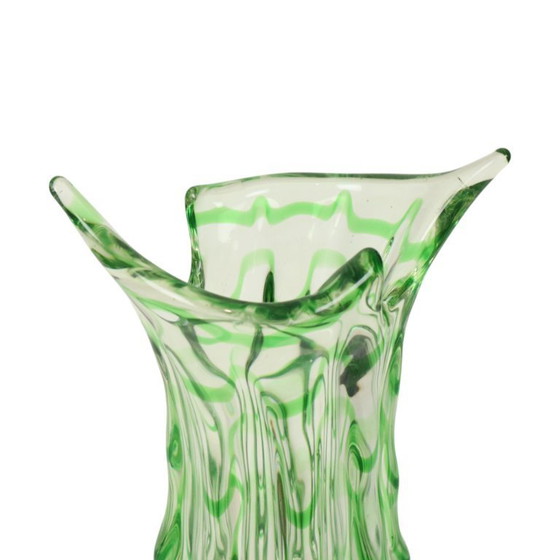 Image 1 of Large Green Glass Vase Murano