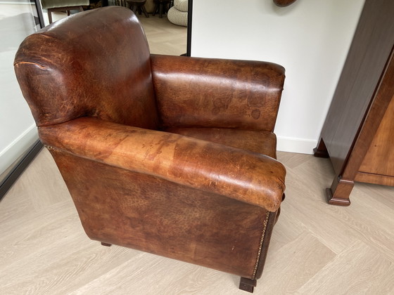 Image 1 of Schapenleren Clubfauteuil Art Deco