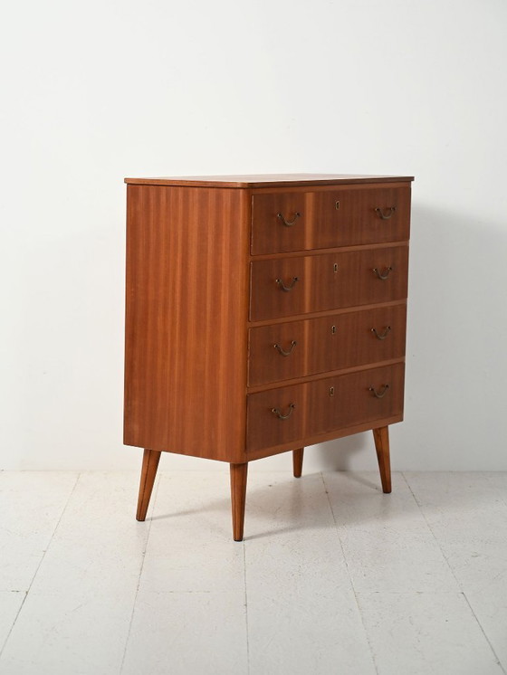 Image 1 of Cassettiera scandinava in mogano anni '50-'60