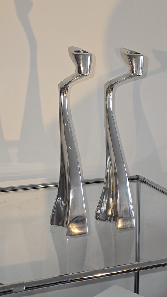 Image 1 of Original Matthew Hilton "Swan" Candlesticks (33cm) – Design icon SCP