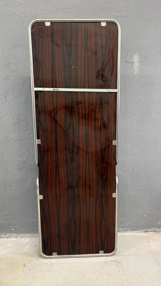 Image 1 of Mid-Century Modern Chrome & Rosewood Wall Console with Mirror, 1970s, Italian