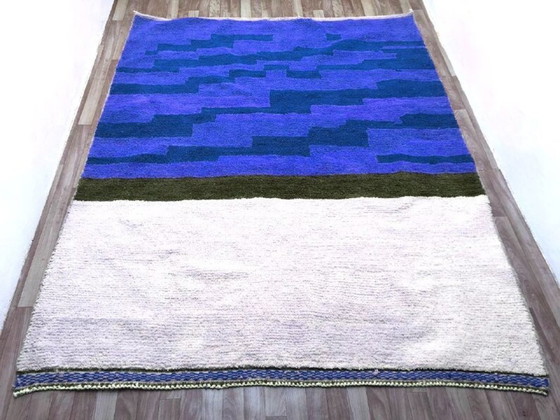 Image 1 of Tapis bleu marocain ambachtelijk en laine 300cmx200cm