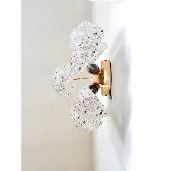 Image 1 of Mid-Century Modern “Conchiglie” Murano glazen wandlampen met gouden accenten – Set van twee