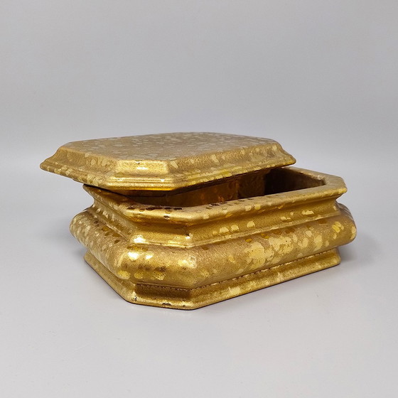 Image 1 of 1970er Jahre Exquisites handgefertigtes Räucherset aus Keramik und Blattgold, Made in Italy