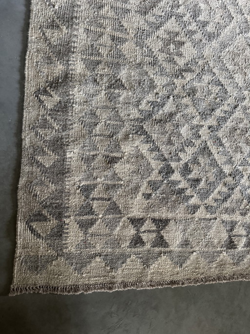 Kilim annodato a mano, tonalità della terra berbere, senza tempo