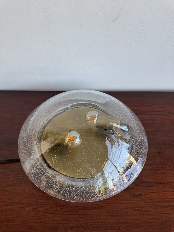 Image 1 of Vintage Bubble Glas Inbouwlamp - Mid Century Ruimte Tijdperk Stijl