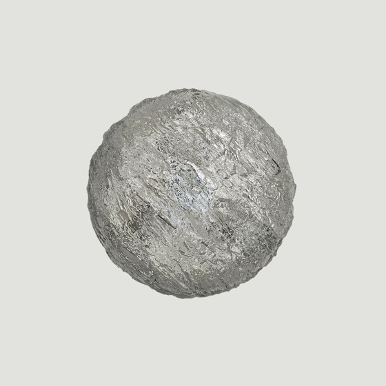 Image 1 of Vintage Kaiser Leuchten Round Ceiling Lamp / Wall Lamp – German Space Age Design – Ice Glass – Ø31 cm