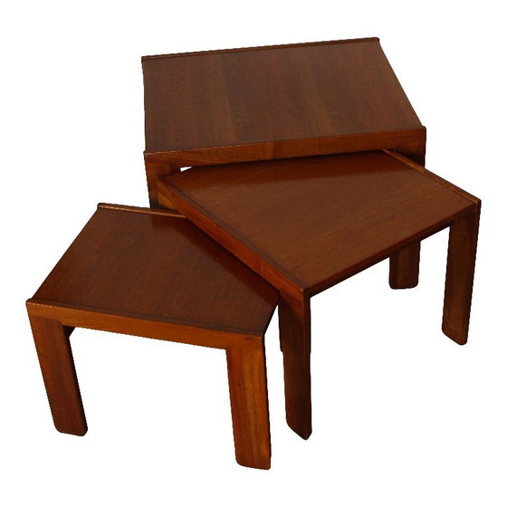 Image 1 of 3x tavolini ad incastro modello 777 di afra e tobia scarpa per cassina, 1965