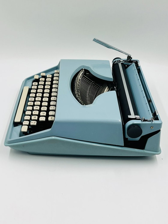 Remington Holiday Portable Typewriter, Decorative Objects, Metal, Plastic, Blue, Vintage (photo 13 of 15)