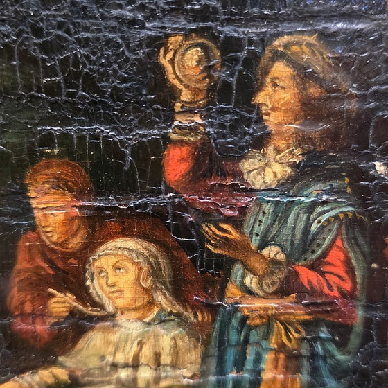 Image 1 of Dipinto antico da un'opera di Gerrit Dou, XVIII/XIX secolo