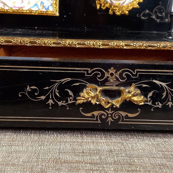 Image 1 of Bonheur du Jour en bois noirci ca.1840-1850