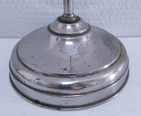 Image 1 of Lámpara Art Déco, metal cromado, cristal opalino.