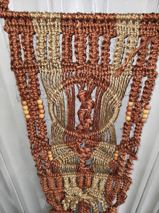Image 1 of Beautiful Original Vintage Macramé Wall Hanging – 1970s – Boho Chic