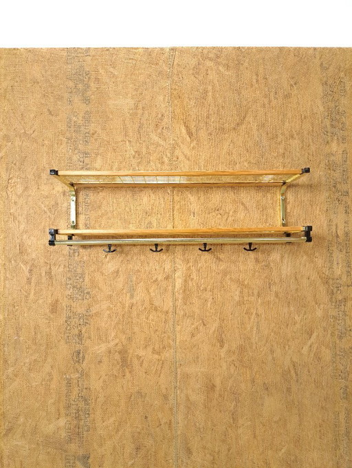 Porte-manteau Habo de Suède, couleur or et bois, n° 15