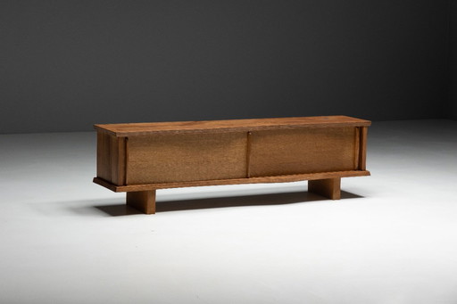 Credenza con ante integrate di Charlotte Perriand e Atelier Jean Prouvé, Francia, anni '50