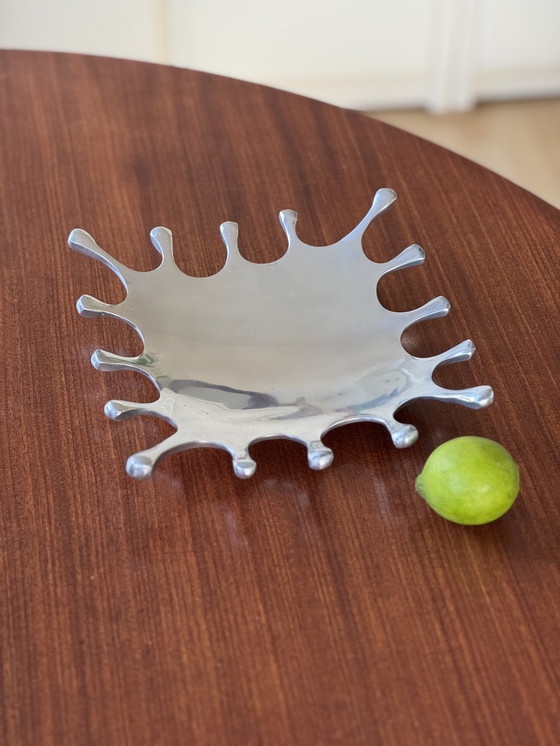Image 1 of 'Splash' design schaal chroomlook – sculpturaal metaal – modern decor object