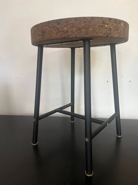 IKEA SINNERLIG Cork Stool by Ilse Crawford – 2015 Scandinavian Design – Black Steel & Cork – Metal, Modern (photo 6 of 7)