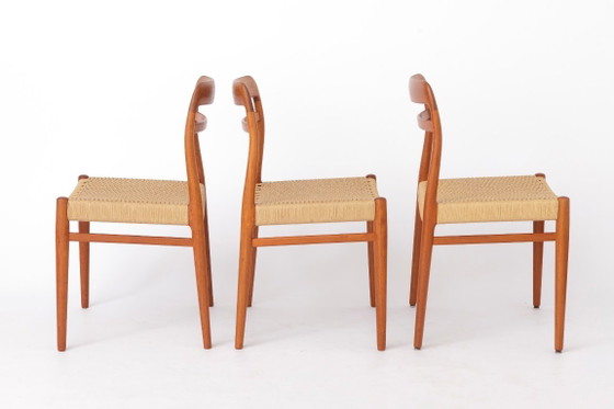 Set van 4 Alf Aarseth Model 145 eetkamerstoelen, teakhout en Deens papierkoord, Gustav Bahus, Noors – Wood (photo 4 of 10)