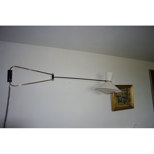 Lámpara de pared vintage de dos brazos de Robert Mathieu - 1950