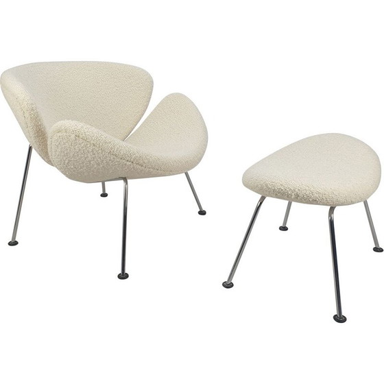 Image 1 of Vintage armchair and ottoman by Pierre Paulin for Artifort, 1980s