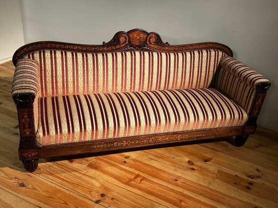 Image 1 of Wunderschönes Empire-Sofa mit Intarsien aus dem 19. Jahrhundert