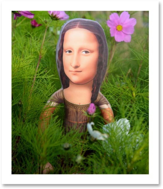 Image 1 of Scultura artistica della Monna Lisa | Oggetto d'arte ispirato al Rinascimento | Pezzo d'arredo contemporaneo