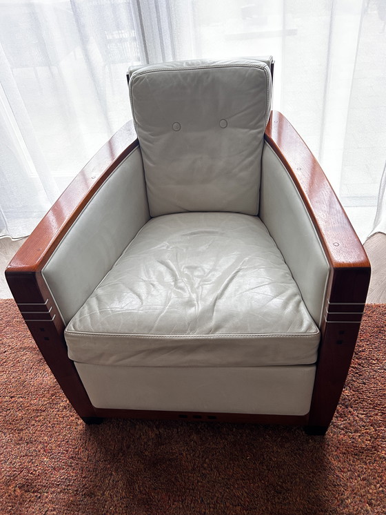 Image 1 of Zwei Schuitema Sessel - Modell Frank - Leder creme