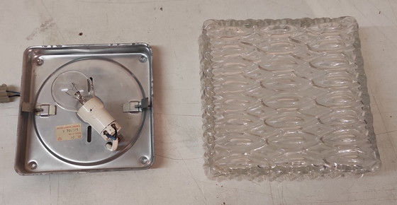 Image 1 of Lampada da soffitto o da parete in vetro stampato - anni '60/'70