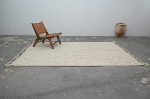 Tapis marocain minimaliste Beni Ourain 3x2