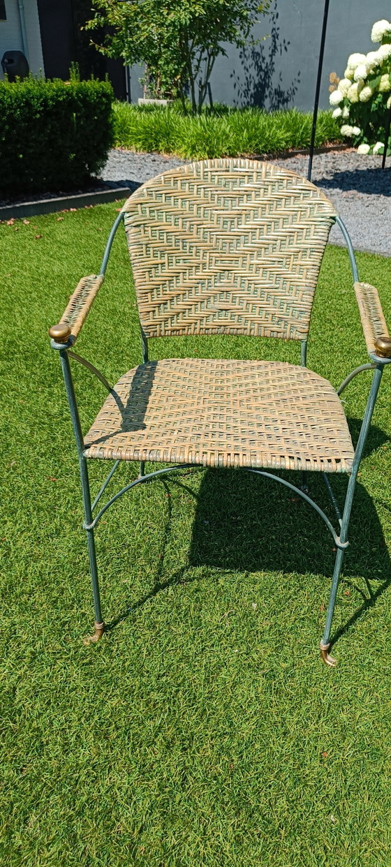 Image 1 of Chaise vintage en fer et osier