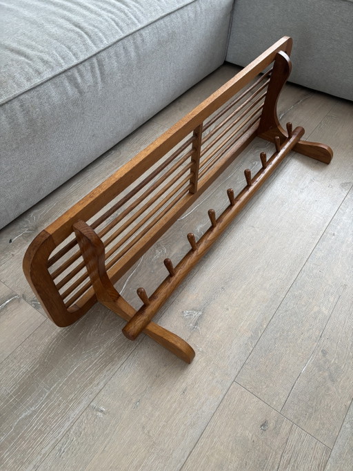 Wooden 'New Amsterdam DH01' wall coat rack Willem van Gelderen for Spectrum, 1950s – kapstokken