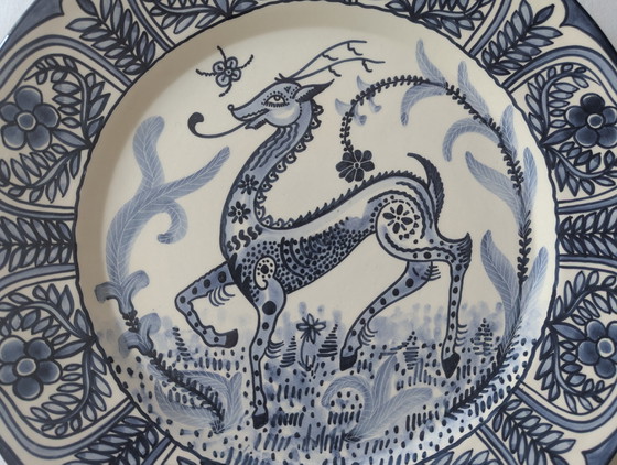 XL Vintage Spaanse Majolica Keramische Wandlader van M. Marco - 40 cm – Artisan, Wanddecoratie, Ceramic (photo 9 of 15)