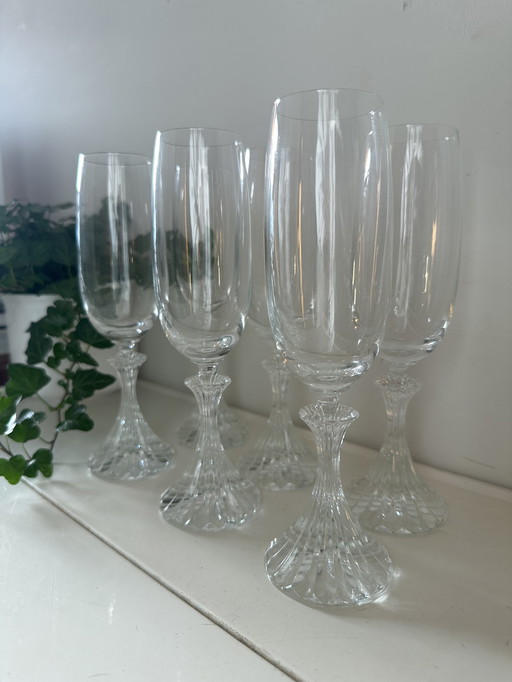 6 Crystal Flutes