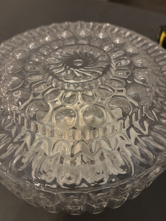 Image 1 of Vintage round glass ceiling lamp