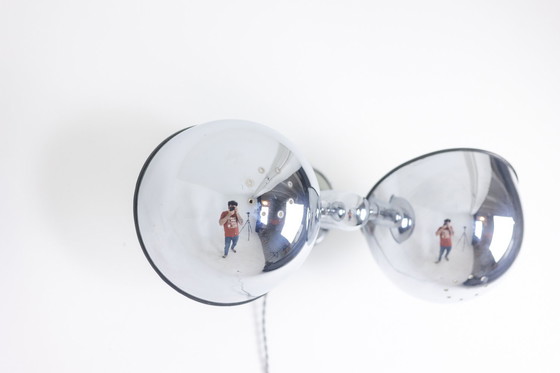 Image 1 of Verchromte Metall-Pendelleuchte. 1970er Jahre.