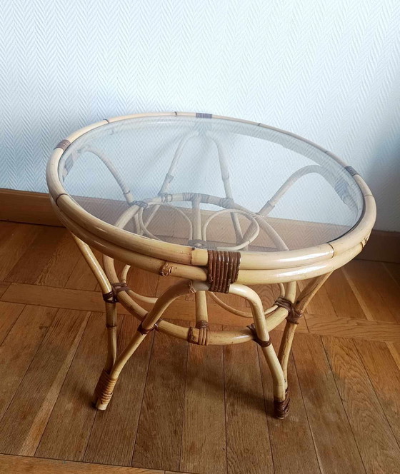 Image 1 of Vintage Wicker Coffee Table 1970