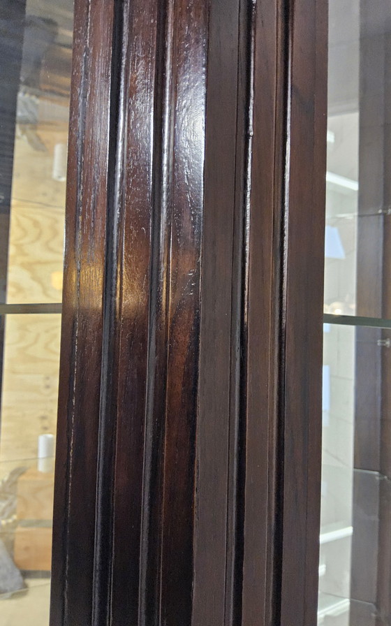 Image 1 of Vitrina antigua de madera de gran tamaño con forma hexagonal (alto 206 cm) (vitrina curiosa)