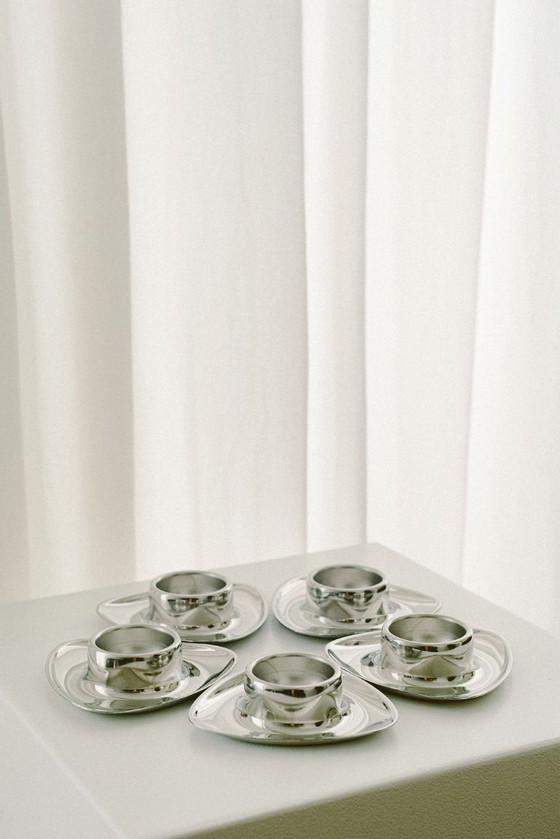 Image 1 of Alessi Stainless Steel Egg Holders- set of 5