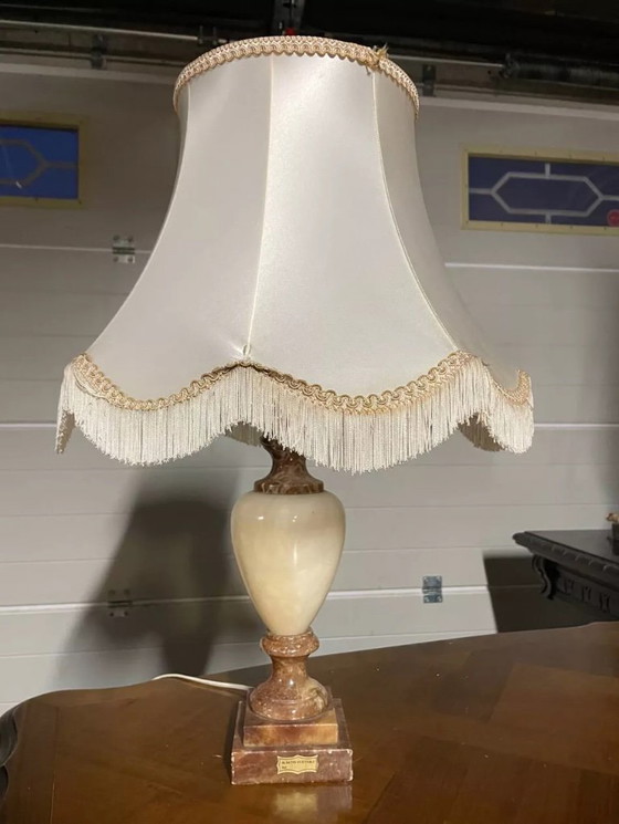 Image 1 of Antique alabaster floor lamp