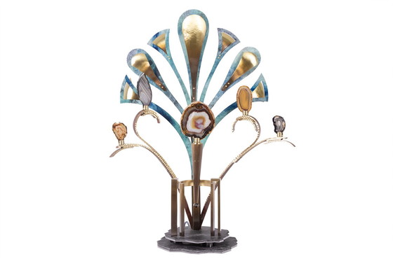 Image 1 of Lampe-Sculpture With Agates - Work by Artisan d'Art