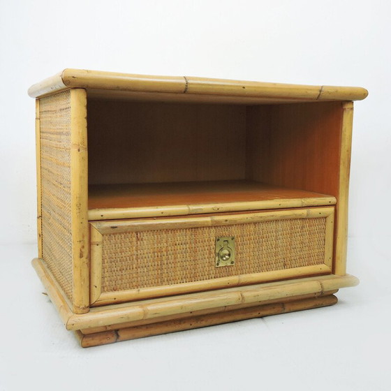 Image 1 of Vintage Dal Vera Bamboo and Wicker & Rattan Side Cabinet, Italy, 1960s