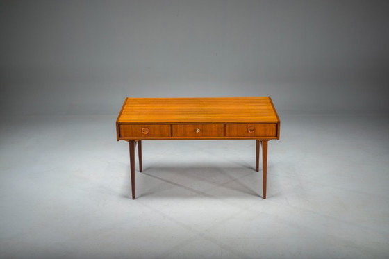 Image 1 of Mid Century Teakholz-Schreibtisch, zugeschrieben Bartels Works, 1960er Jahre