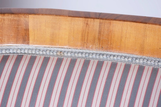 Set van twee gerestaureerde Biedermeier fauteuils, eiken-, sparren- en walnotenhout, Oostenrijk, jaren 1830 (photo 10 of 10)