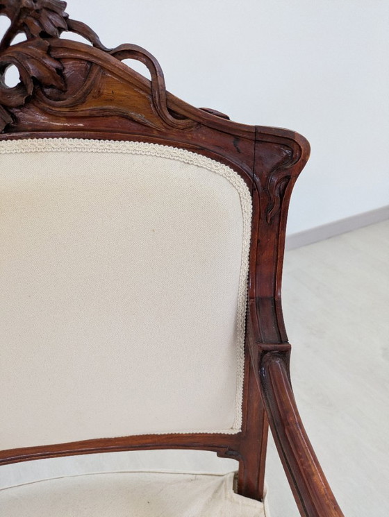 Image 1 of Art Nouveau - Sessel (2) - Holz, Stoff