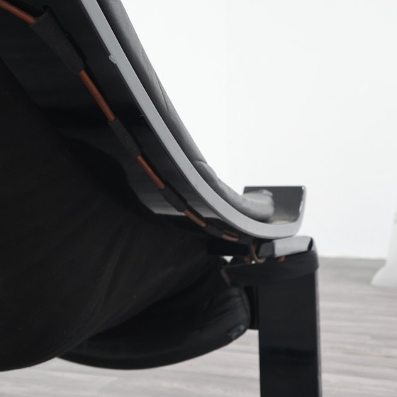 Image 1 of POLTRONA IN PELLE DI AKE FRIBYTTER PER NELO MÖBEL SVEZIA ANNI 70