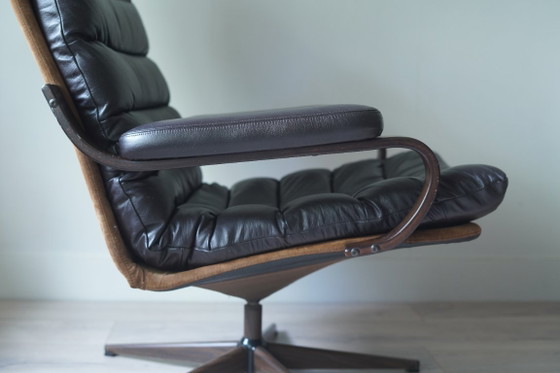 Rare Paire de Fauteuils Lounge Pivotants Georg Thams des Années 70 pour A/S Vejen Polstermøbelfabrik - (photo 10 of 15)