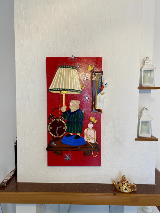 Image 1 of Tableau « Le monde fabuleux d'Amélie » avec horloge